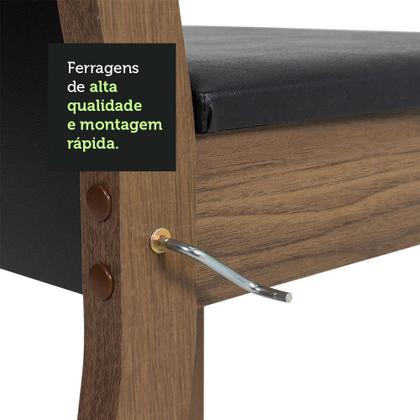 Conjunto Sala de Jantar Mesa Tampo de Madeira 6 Cadeiras Rustic/Preto Wendy Madesa Imagem de Conjunto Sala de Jantar Mesa Tampo de Madeira 6 Cadeiras Rustic/Preto Wendy Madesa