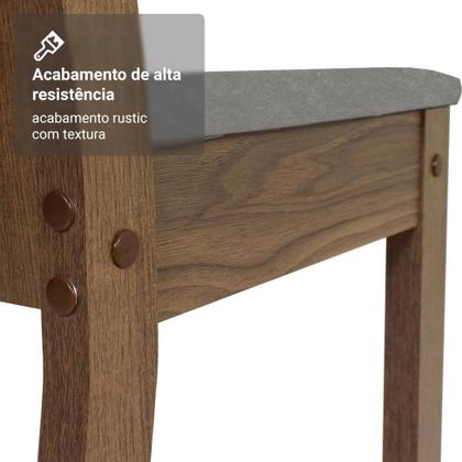 Conjunto Sala de Jantar Mesa Tampo de Madeira 6 Cadeiras Rustic/Silver Analu Madesa Imagem de Conjunto Sala de Jantar Mesa Tampo de Madeira 6 Cadeiras Rustic/Silver Analu Madesa