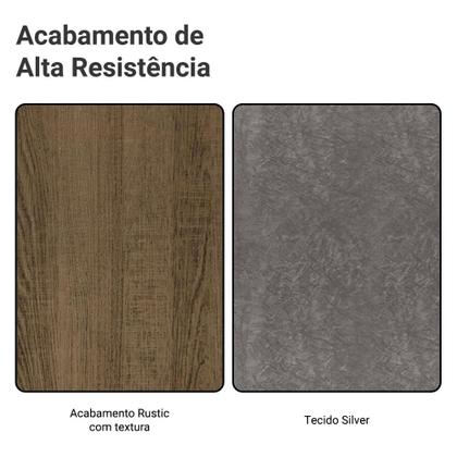 Conjunto Sala de Jantar Mesa Tampo de Madeira 6 Cadeiras Rustic/Silver Analu Madesa Imagem de Conjunto Sala de Jantar Mesa Tampo de Madeira 6 Cadeiras Rustic/Silver Analu Madesa
