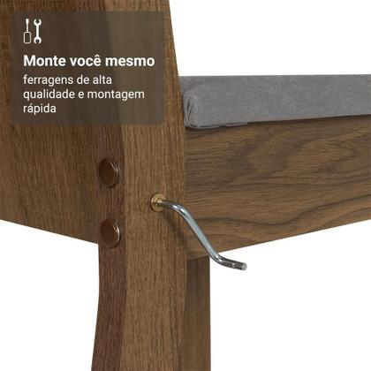 Conjunto Sala de Jantar Mesa Tampo de Madeira 6 Cadeiras Rustic/Silver Analu Madesa Imagem de Conjunto Sala de Jantar Mesa Tampo de Madeira 6 Cadeiras Rustic/Silver Analu Madesa
