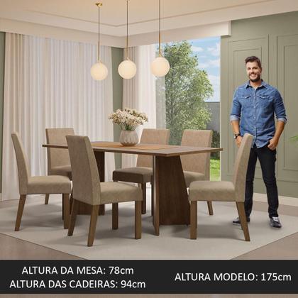 Conjunto Sala de Jantar Mesa Tampo de Madeira 6 Cadeiras Simone Madesa Imagem de Conjunto Sala de Jantar Mesa Tampo de Madeira 6 Cadeiras Simone Madesa