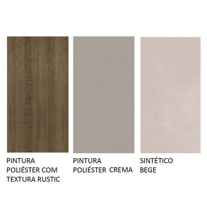 Imagem de Conjunto Sala de Jantar Mesa Tampo de Vidro 4 Cadeiras Crema/Rustic/Bege Greta Madesa