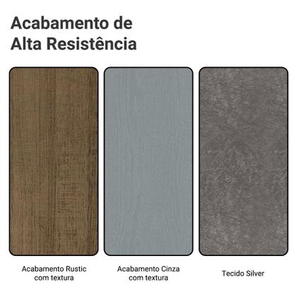 Imagem de Conjunto Sala de Jantar Mesa Tampo de Vidro 4 Cadeiras Rustic/Cinza/Silver Anaju Madesa