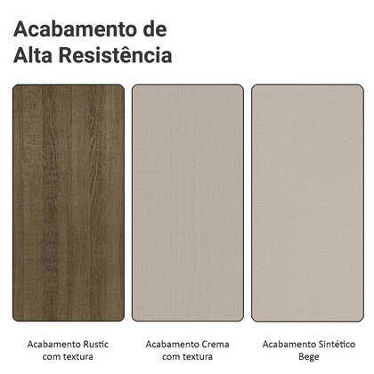 Imagem de Conjunto Sala de Jantar Mesa Tampo de Vidro 4 Cadeiras Rustic/Crema/Bege Suzy Madesa