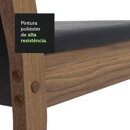 Imagem de Conjunto Sala de Jantar Mesa Tampo de Vidro 4 Cadeiras Rustic/Crema/Preto Tifani Madesa