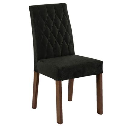 Imagem de Conjunto Sala de Jantar Mesa Tampo de Vidro 4 Cadeiras Rustic/Preto/Oxford Anaju Madesa