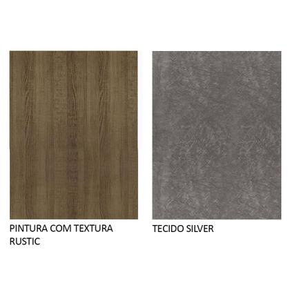 Imagem de Conjunto Sala de Jantar Mesa Tampo de Vidro 4 Cadeiras Rustic/Silver Antônia Madesa
