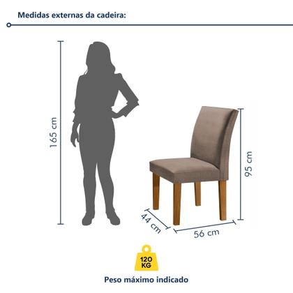 Imagem de Conjunto Sala de Jantar Mesa Tampo de Vidro 6 Cadeiras Classic