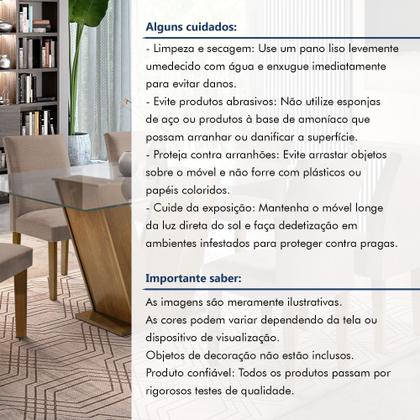 Imagem de Conjunto Sala de Jantar Mesa Tampo de Vidro 6 Cadeiras Classic
