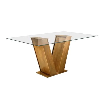 Imagem de Conjunto Sala de Jantar Mesa Tampo de Vidro 6 Cadeiras Classic