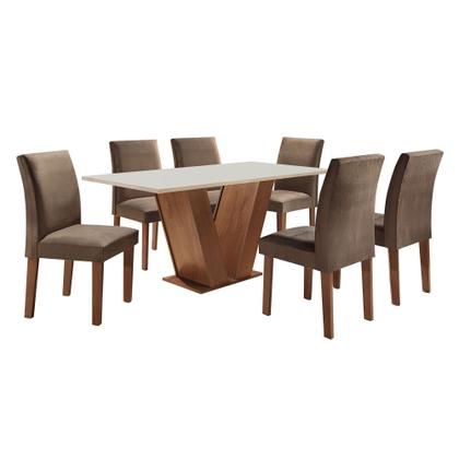 Conjunto Sala de Jantar Mesa Tampo de Vidro 6 Cadeiras Espanha Yescasa Imagem de Conjunto Sala de Jantar Mesa Tampo de Vidro 6 Cadeiras Espanha Yescasa