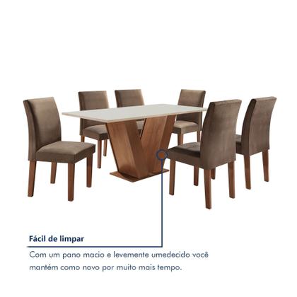 Conjunto Sala de Jantar Mesa Tampo de Vidro 6 Cadeiras Espanha Yescasa Imagem de Conjunto Sala de Jantar Mesa Tampo de Vidro 6 Cadeiras Espanha Yescasa