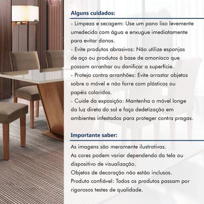 Imagem de Conjunto Sala de Jantar Mesa Tampo de Vidro 6 Cadeiras Espanha Yescasa