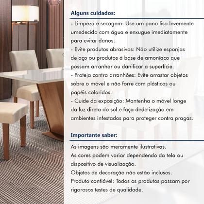 Imagem de Conjunto Sala de Jantar Mesa Tampo de Vidro 6 Cadeiras Espanha Yescasa