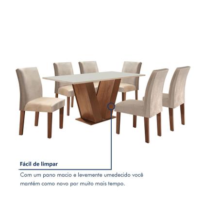Conjunto Sala de Jantar Mesa Tampo de Vidro 6 Cadeiras Espanha Yescasa Imagem de Conjunto Sala de Jantar Mesa Tampo de Vidro 6 Cadeiras Espanha Yescasa