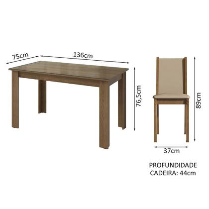 Conjunto Sala de Jantar Mesa Tampo de Vidro 6 Cadeiras Heloísa Madesa Imagem de Conjunto Sala de Jantar Mesa Tampo de Vidro 6 Cadeiras Heloísa Madesa