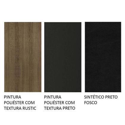 Imagem de Conjunto Sala de Jantar Mesa Tampo de Vidro 6 Cadeiras Preto/Rustic Francine Madesa