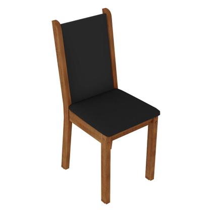 Conjunto Sala de Jantar Mesa Tampo de Vidro 6 Cadeiras Preto/Rustic Heloísa Madesa Imagem de Conjunto Sala de Jantar Mesa Tampo de Vidro 6 Cadeiras Preto/Rustic Heloísa Madesa