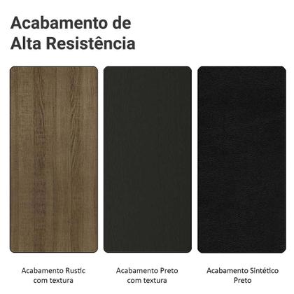 Imagem de Conjunto Sala de Jantar Mesa Tampo de Vidro 6 Cadeiras Preto/Rustic Heloísa Madesa