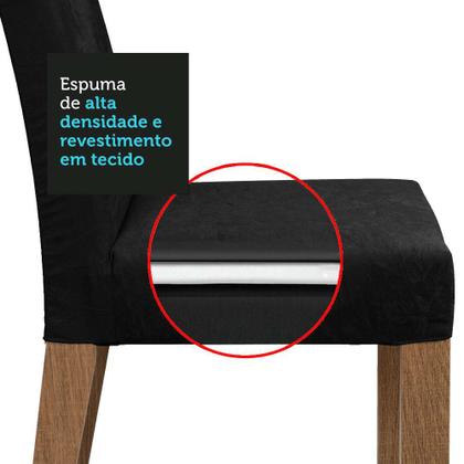 Conjunto Sala de Jantar Mesa Tampo de Vidro 6 Cadeiras Rustic/Preto/Oxford Alexis Madesa Imagem de Conjunto Sala de Jantar Mesa Tampo de Vidro 6 Cadeiras Rustic/Preto/Oxford Alexis Madesa