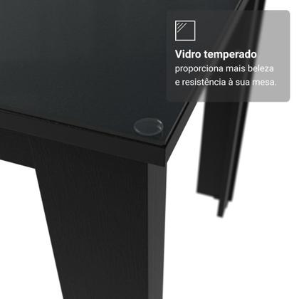 Imagem de Conjunto Sala De Jantar Mesa Tampo De Vidro 6 Cadeiras Rustic/preto/silver Odara Madesa Rustic/preto/silver