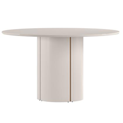 Imagem de Conjunto Sala de Jantar Mesa Tampo de Vidro/mdf Redondo 135cm com 6 Cadeiras Serena