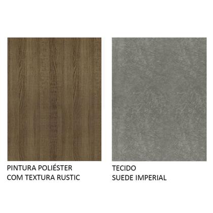 Imagem de Conjunto Sala de Jantar Mesa Tampo de Vidro Redondo 4 Cadeiras Rustic/Silver Mile Madesa