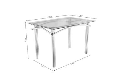 Imagem de Conjunto Sala de Jantar Mesa Tampo de Vidro Retangular Elba e 4 Cadeiras Florença Crome