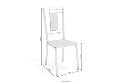 Imagem de Conjunto Sala de Jantar Mesa Tampo de Vidro Retangular Reno e 6 Cadeiras Florença Crome