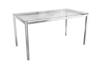 Imagem de Conjunto Sala de Jantar Mesa Tampo de Vidro Retangular Reno e 6 Cadeiras Florença Crome