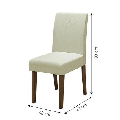 Imagem de Conjunto Sala de Jantar Mesa Tampo Giratório 8 Cadeiras Siena Amsterdã Dobuê Cedro Off Areia