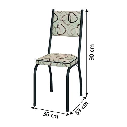 Imagem de Conjunto Sala De Jantar Mesa Tampo Granito 1,40m Com 6 Cadeiras Diana Preto / Cedro Artefamol