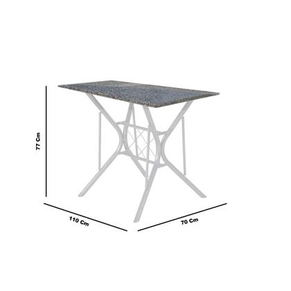 Imagem de Conjunto Sala de Jantar Mesa Tampo Granito Retangular com 4 Cadeiras Bruna