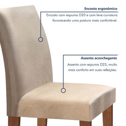 Imagem de Conjunto Sala de Jantar Mesa Tampo Mdf 4 Cadeiras Espanha Yescasa