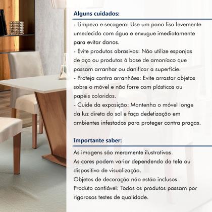 Imagem de Conjunto Sala de Jantar Mesa Tampo Mdf 4 Cadeiras Espanha Yescasa