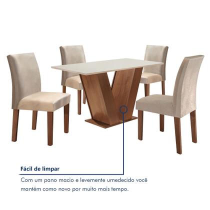 Imagem de Conjunto Sala de Jantar Mesa Tampo Mdf 4 Cadeiras Espanha Yescasa