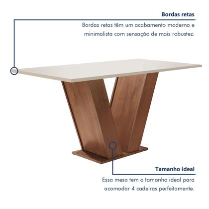 Imagem de Conjunto Sala de Jantar Mesa Tampo Mdf 4 Cadeiras Espanha Yescasa