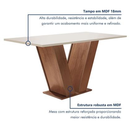 Imagem de Conjunto Sala de Jantar Mesa Tampo Mdf 4 Cadeiras Espanha Yescasa