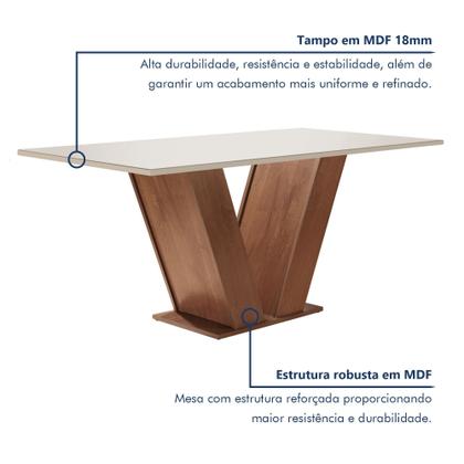 Imagem de Conjunto Sala de Jantar Mesa Tampo Mdf 6 Cadeiras Espanha Yescasa