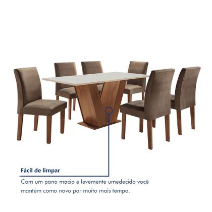 Imagem de Conjunto Sala de Jantar Mesa Tampo Mdf 6 Cadeiras Espanha Yescasa