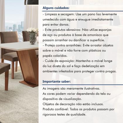 Imagem de Conjunto Sala de Jantar Mesa Tampo Mdf 6 Cadeiras Espanha Yescasa