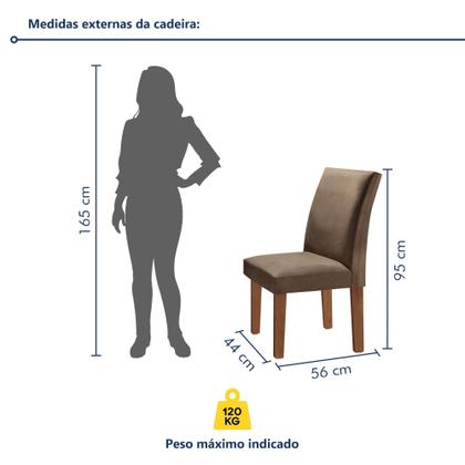 Imagem de Conjunto Sala de Jantar Mesa Tampo Mdf 6 Cadeiras Espanha Yescasa