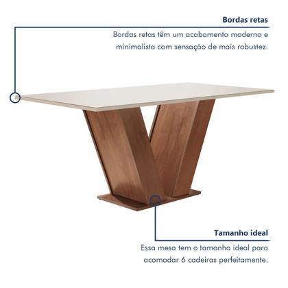 Imagem de Conjunto Sala de Jantar Mesa Tampo Mdf 6 Cadeiras Espanha Yescasa