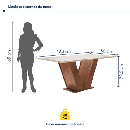 Imagem de Conjunto Sala de Jantar Mesa Tampo Mdf 6 Cadeiras Espanha Yescasa