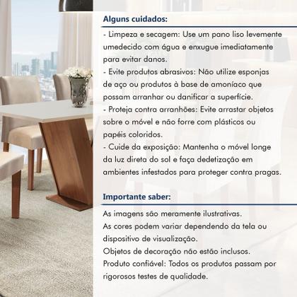 Imagem de Conjunto Sala de Jantar Mesa Tampo Mdf 6 Cadeiras Espanha Yescasa