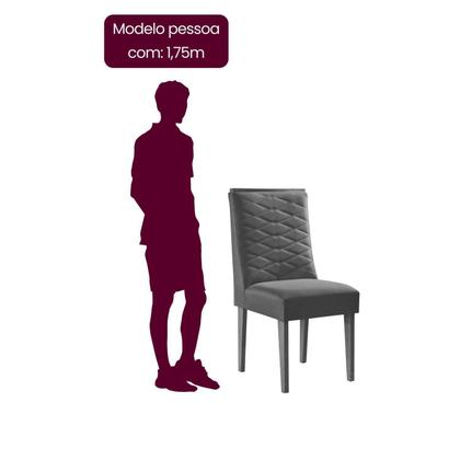 Imagem de Conjunto Sala de Jantar Mesa Tampo MDF 6 Cadeiras Sakura