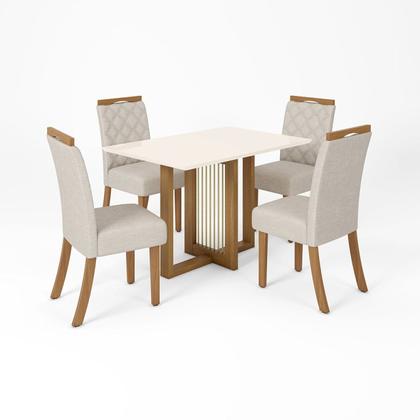 Conjunto Sala de Jantar Mesa Tampo MDF com 4 Cadeiras Marie - Espresso Móveis Imagem de Conjunto Sala de Jantar Mesa Tampo MDF com 4 Cadeiras Marie