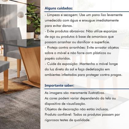 Imagem de Conjunto Sala de Jantar Mesa Tampo Mdf/vidro e 4 Cadeiras Espanha Yescasa