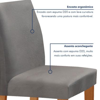 Imagem de Conjunto Sala de Jantar Mesa Tampo Mdf/vidro e 4 Cadeiras Espanha Yescasa