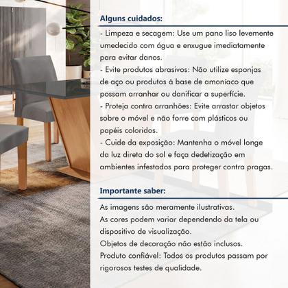 Imagem de Conjunto Sala de Jantar Mesa Tampo Mdf/vidro e 4 Cadeiras Espanha Yescasa